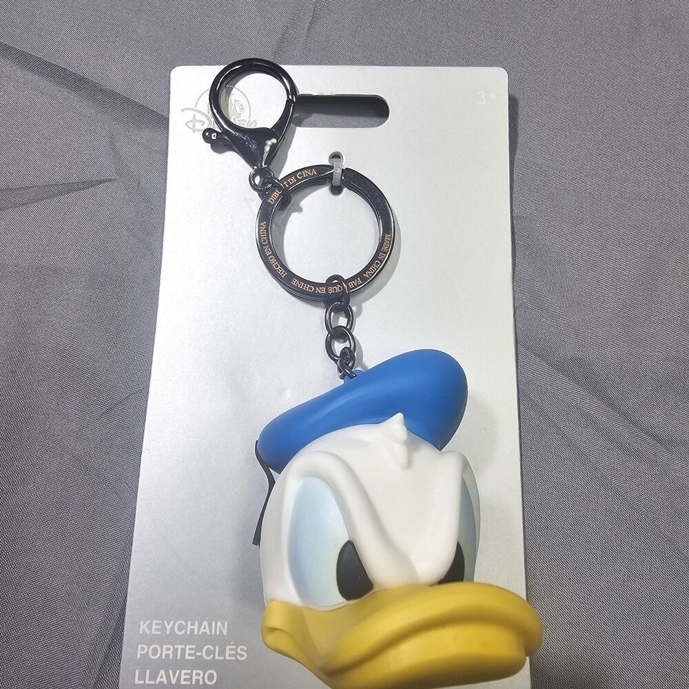 2024 DISNEY PARKS Donald Duck Angry Face Head Flair Keychain Bag Charm New